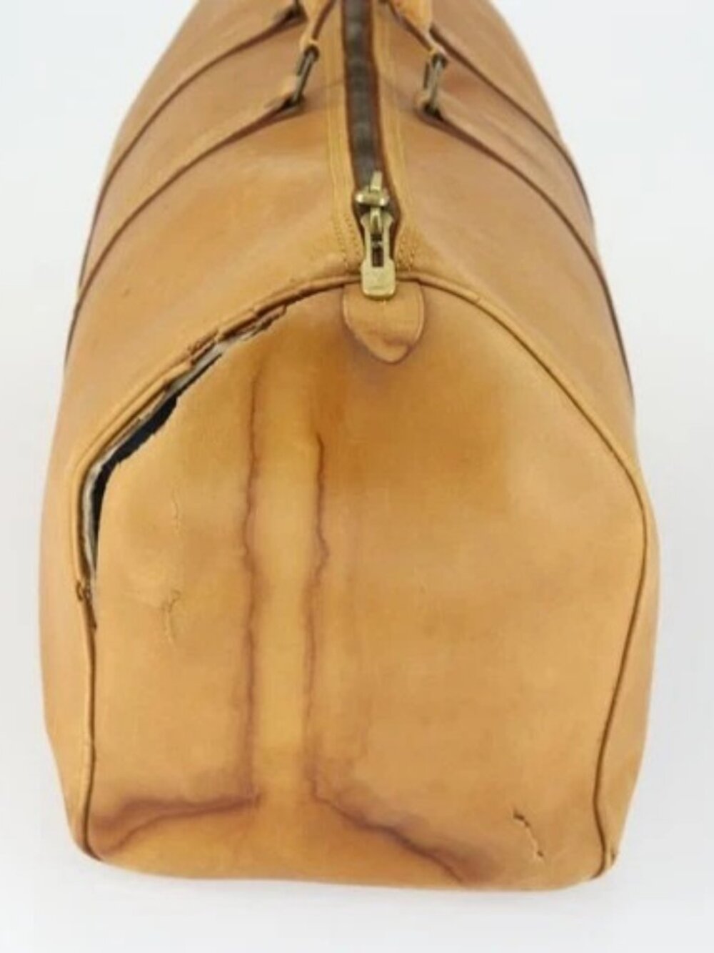 LOUIS VUITTON Nomad Keepall 55 Boston Bag Beige LV Auth 163339 - Picture 4 of 16